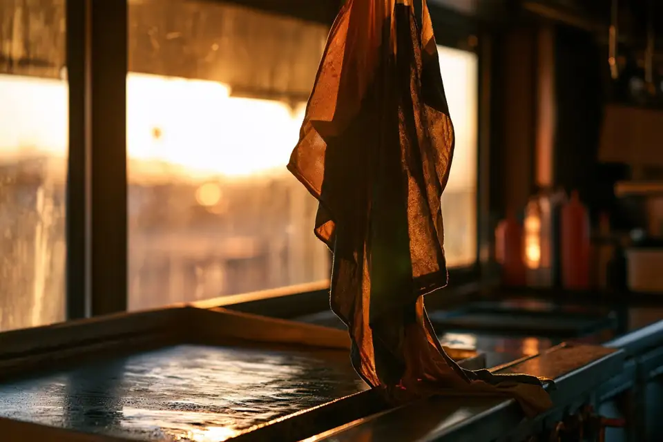 un vieux carnet de commandes usé posé sur le comptoir d’un diner vide la nuit.