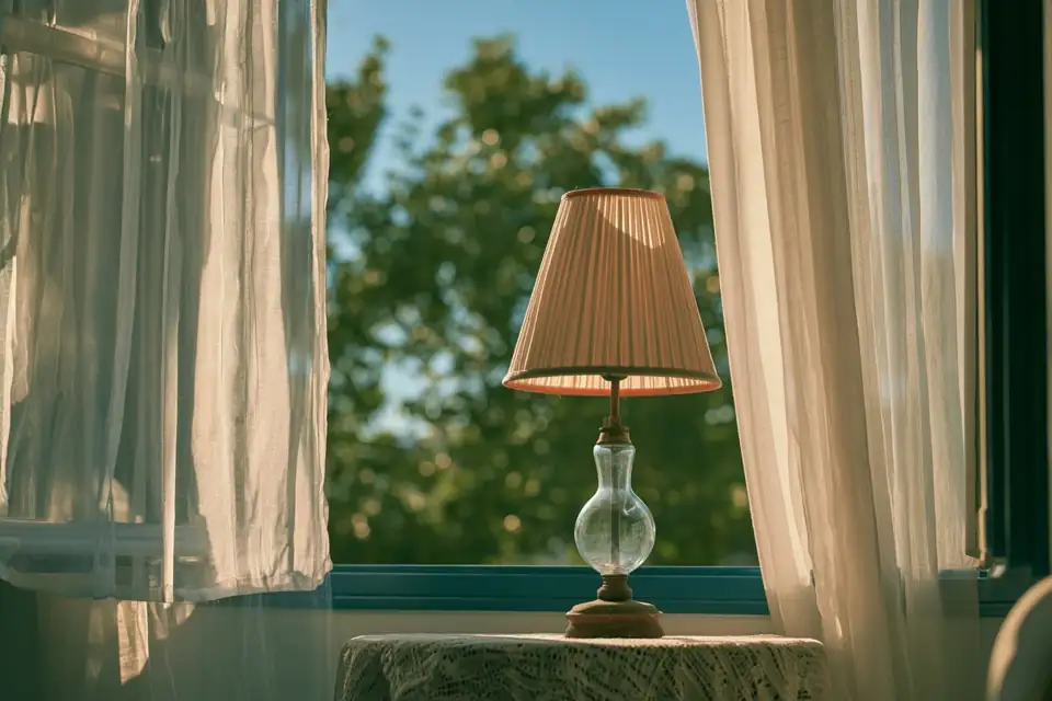 une lampe qu’on allume dans une pièce sombre, les ombres qui reculent.
