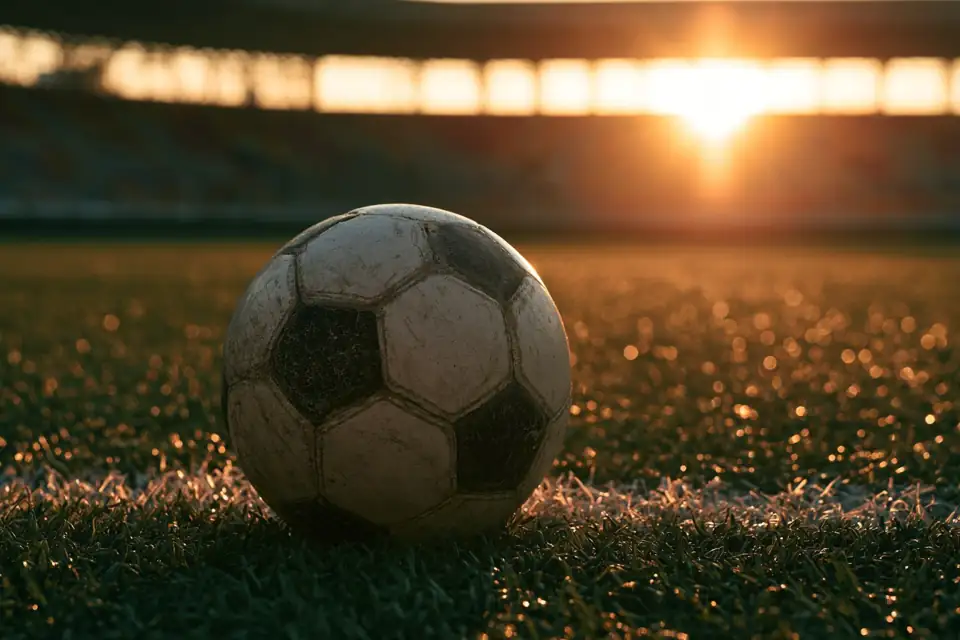 un ballon posé seul au point de penalty, dans un silence de stade vide.